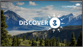 Legamaster Discover 3 Menu Screen by Add Vision, professional digital display with sleek black frame and touchscreen interface.