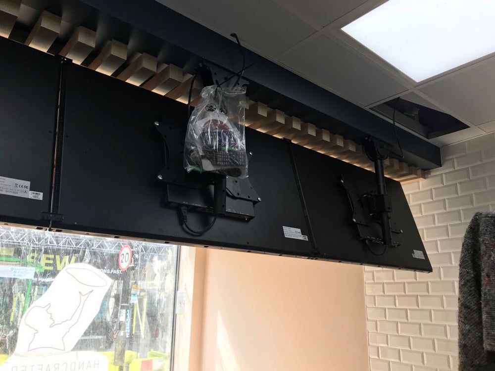 Add Vision AS922CEL telescopic ceiling mount with adjustable arm for VESA 200x200 displays, suitable for secure ceiling installation.
