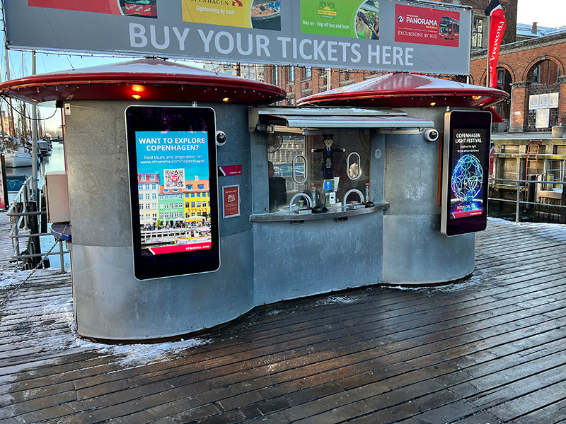 Outdoor LCD display by Add Vision showing bright visuals on a rugged weather-resistant screen.