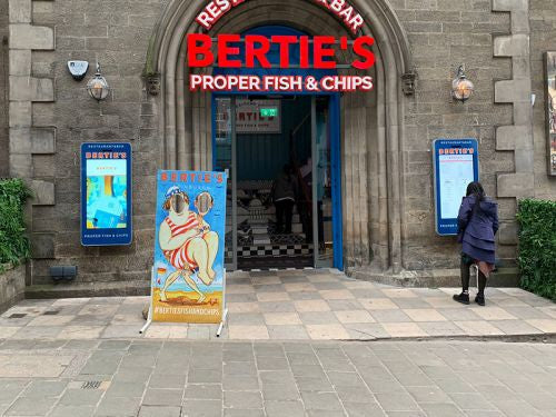 Outdoor LCD display by Add Vision showing vibrant digital signage content in an outdoor setting.