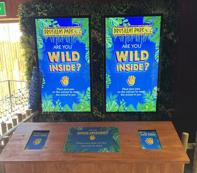 Slimline Pro advertising display by Add Vision showing vibrant digital screen content in a sleek, modern design.