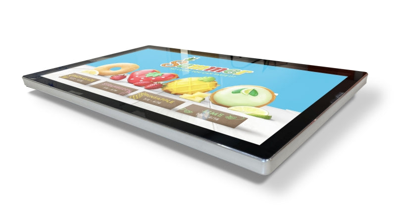 Slimline Pro advertising display by Add Vision on a white background, showcasing its sleek, slim design for digital signage.