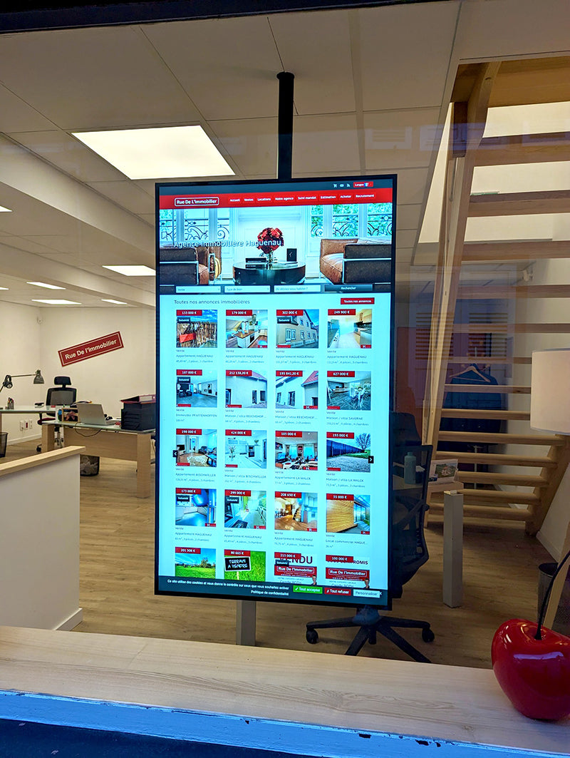 Add Vision Ultra High Brightness window display showcasing vibrant, illuminated advertising panels for retail storefronts.