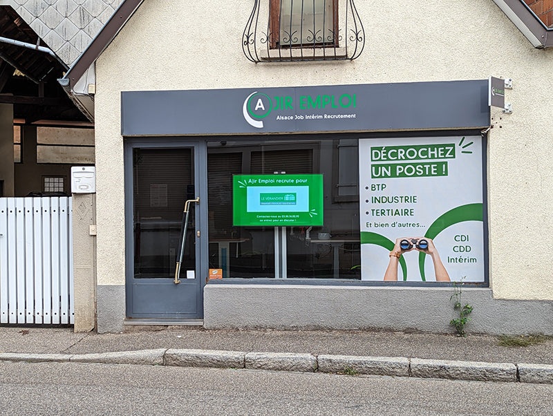 Add Vision Ultra High Brightness Window Display showcasing vibrant, illuminated signage in a retail environment.