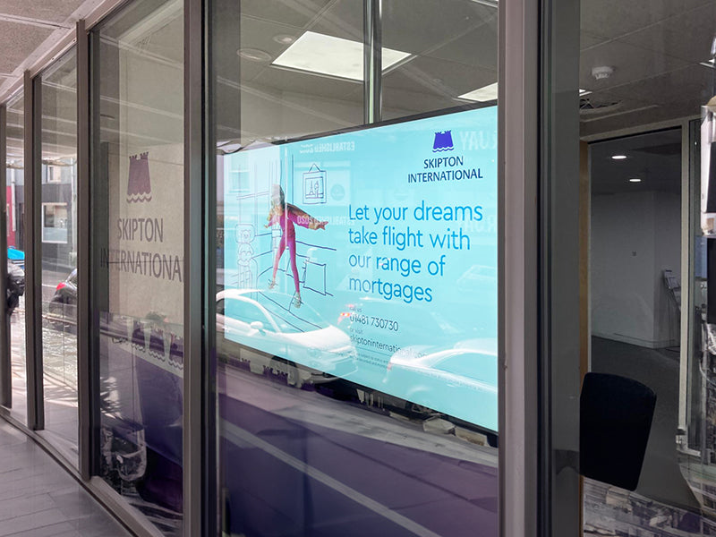 Add Vision Ultra High Brightness Window Display showcasing vibrant, illuminated signage for retail storefronts.