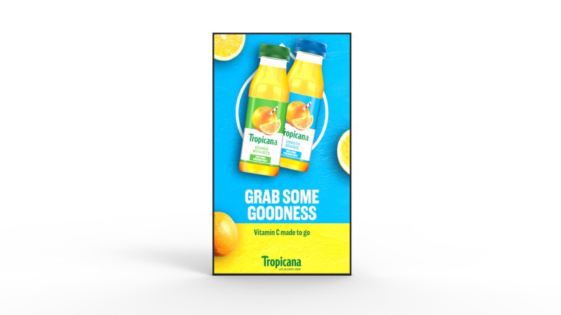 Add Vision ultra high brightness window display with white background, showcasing vibrant, illuminated signage for retail environments.